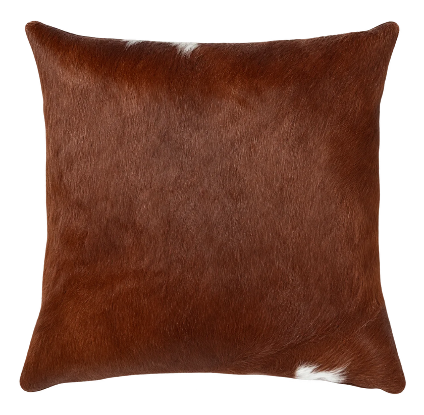 Coussin en peau de vache Cognac