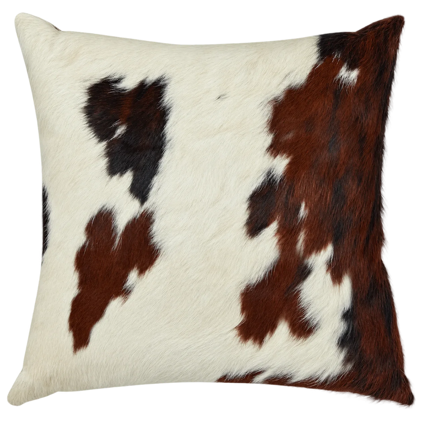 Coussin en peau de vache Terre blanche