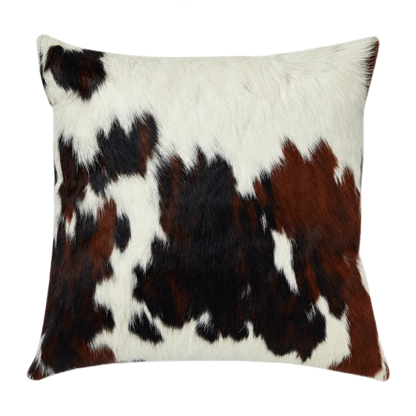 Coussin en peau de vache Tricolore