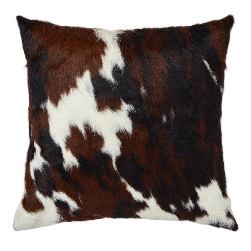 Coussin en peau de vache Sienne sombre