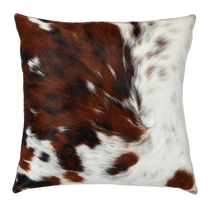 Coussin en peau de vache Patine