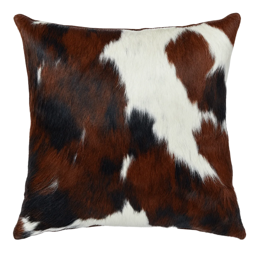Coussin en peau de vache Acajou