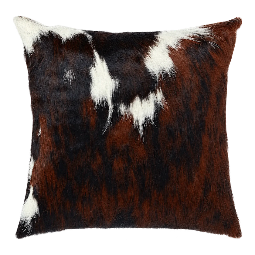 Coussin en peau de vache Fauve noir