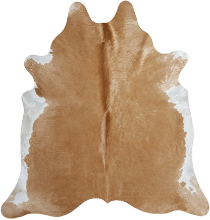 Peau de vache Miel, vue du produit aux tonalités caramel clair et blanc