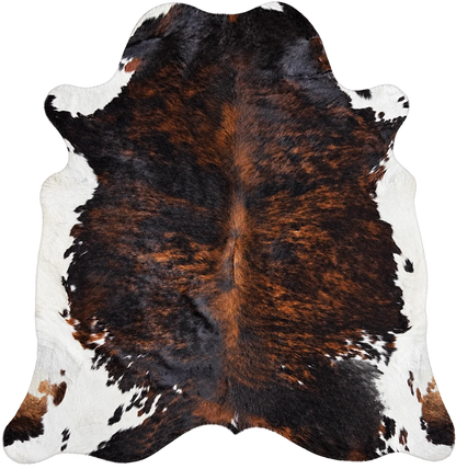 Peau de vache Ombre fauve, vue du produit aux tonalités brun, noir et blanc