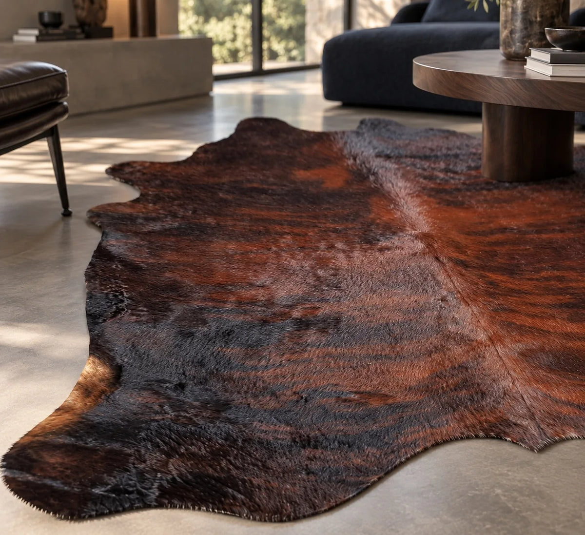Peau de vache Terre rousse, détail de la matière