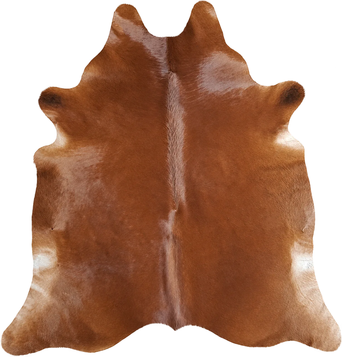 Peau de vache Cognac, vue du produit aux tonalités roux chaud et crème