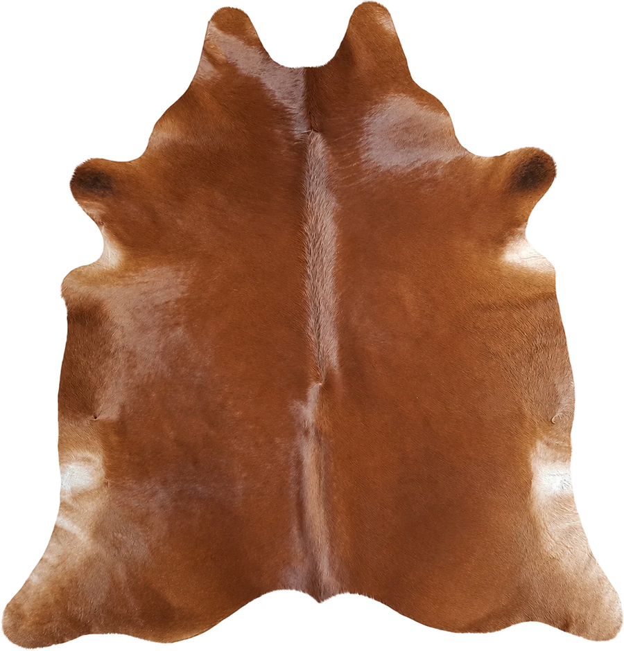 Peau de vache Cognac, vue du produit aux tonalités roux chaud et crème