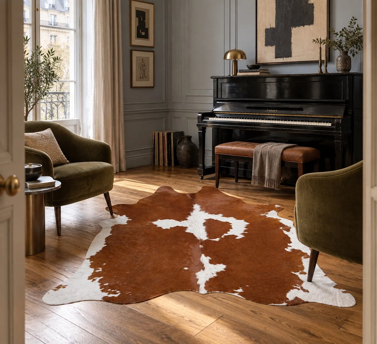 Peau de vache Éclat de Sienne dans un intérieur