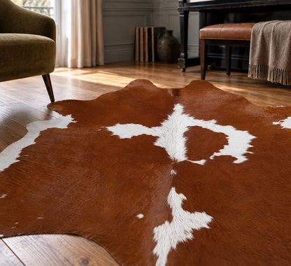 Peau de vache Éclat de Sienne, détail de la matière