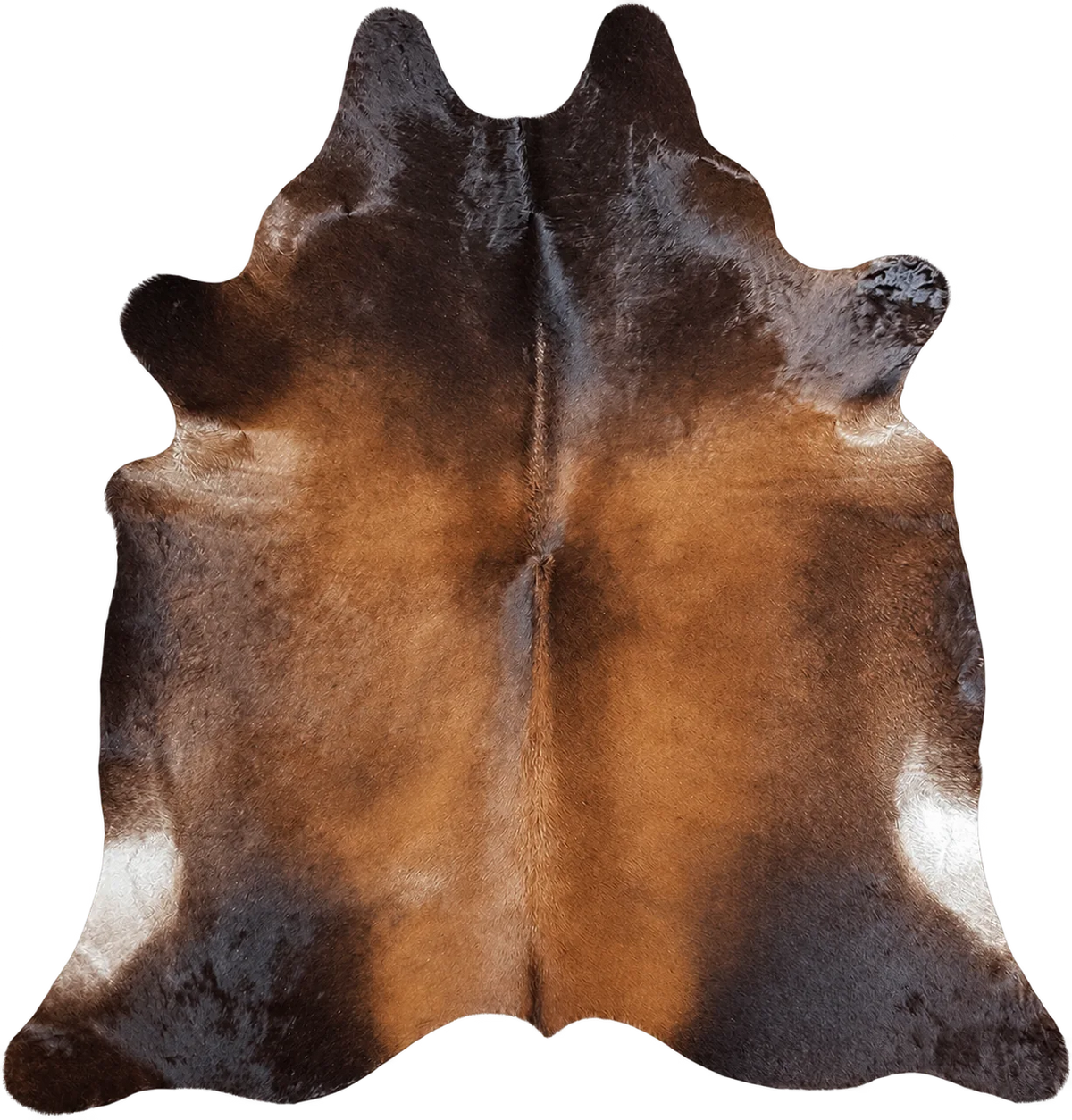 Peau de vache Dégradé brun, vue du produit aux tonalités chocolat et caramel