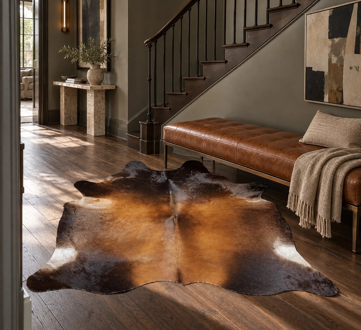 Peau de vache Dégradé brun dans un intérieur