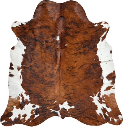 Peau de vache Fauve moucheté, vue du produit aux tonalités brun roux et blanc