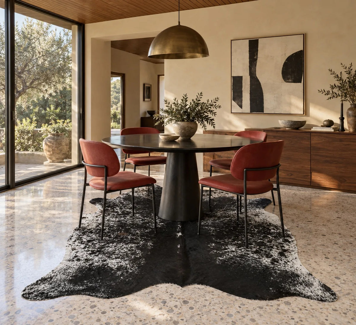 Peau de vache Nuit givrée dans un intérieur