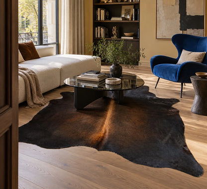 Peau de vache Nuit fauve dans un intérieur