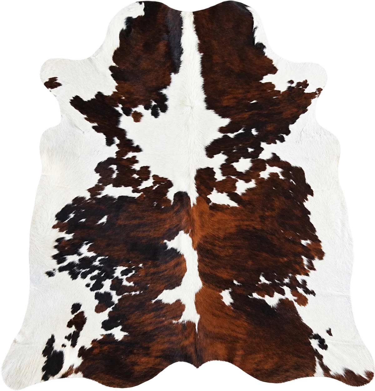 Peau de vache Contraste brun, vue du produit aux tonalités blanc et brun foncé