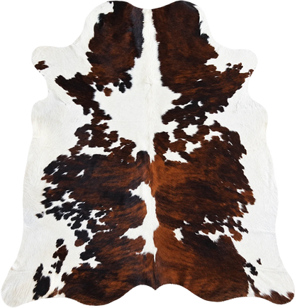 Peau de vache Contraste brun, vue du produit aux tonalités blanc et brun foncé