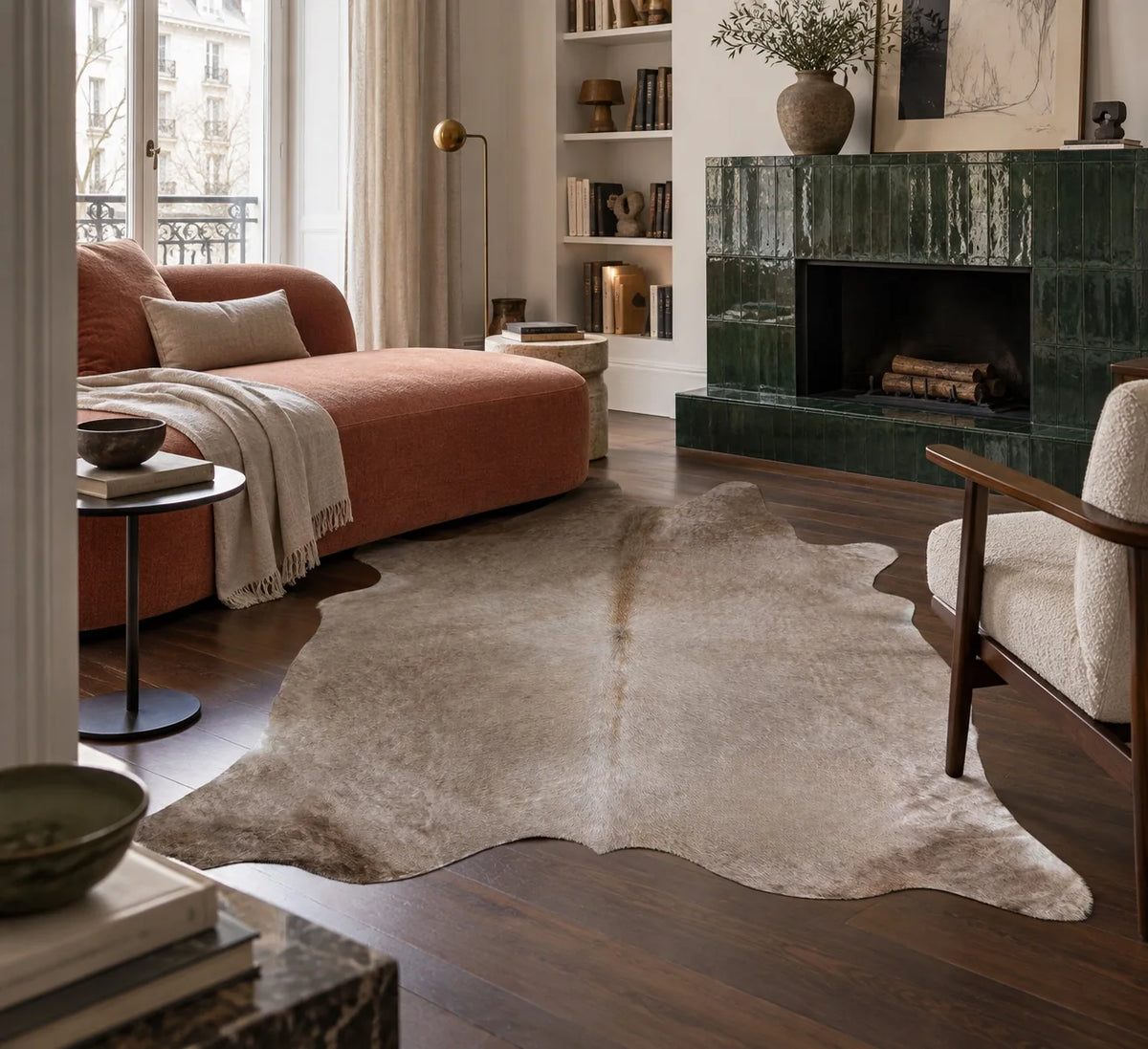 Peau de vache Gris taupe dans un intérieur