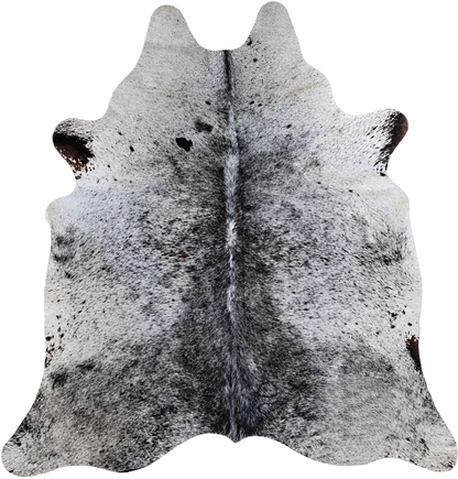 Peau de vache Encre mouchetée, vue du produit aux tonalités noir, gris et blanc moucheté